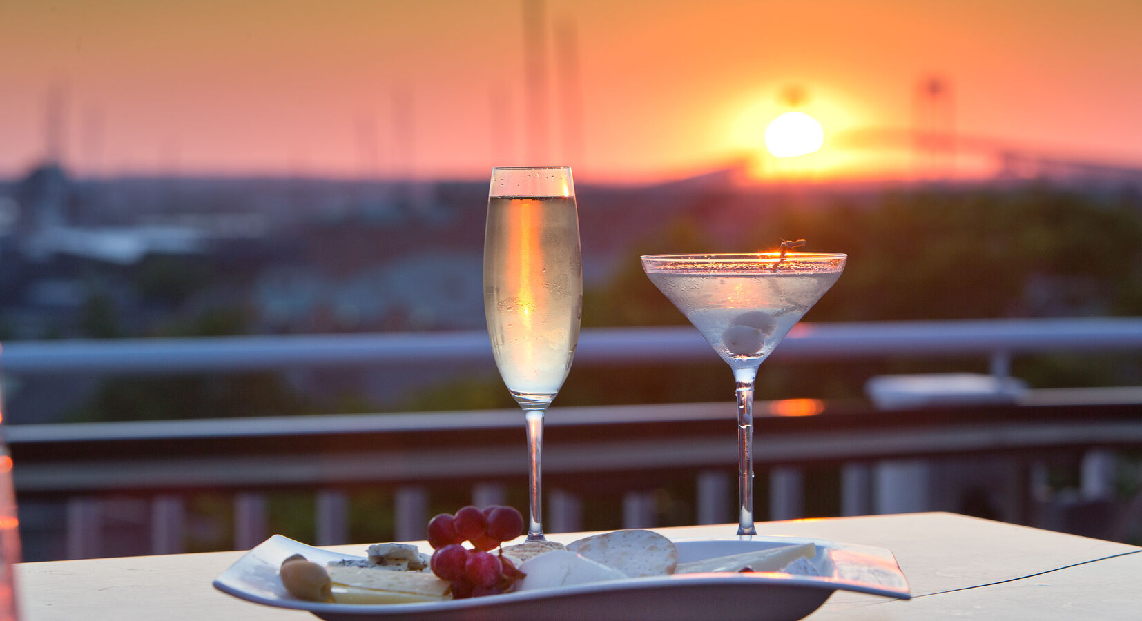 Cocktails on the roof deck