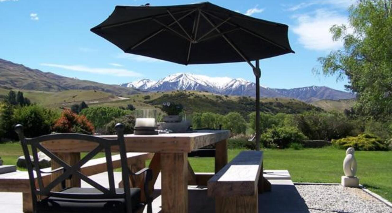 Terrace Table with Mountain Views