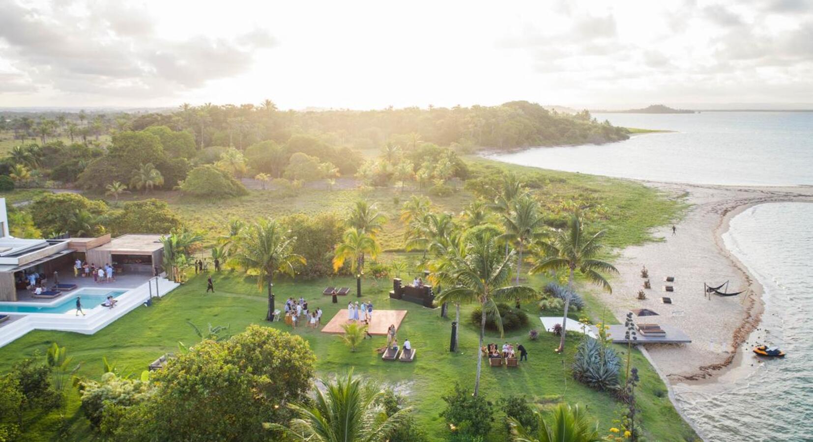 Aerial view of hotel