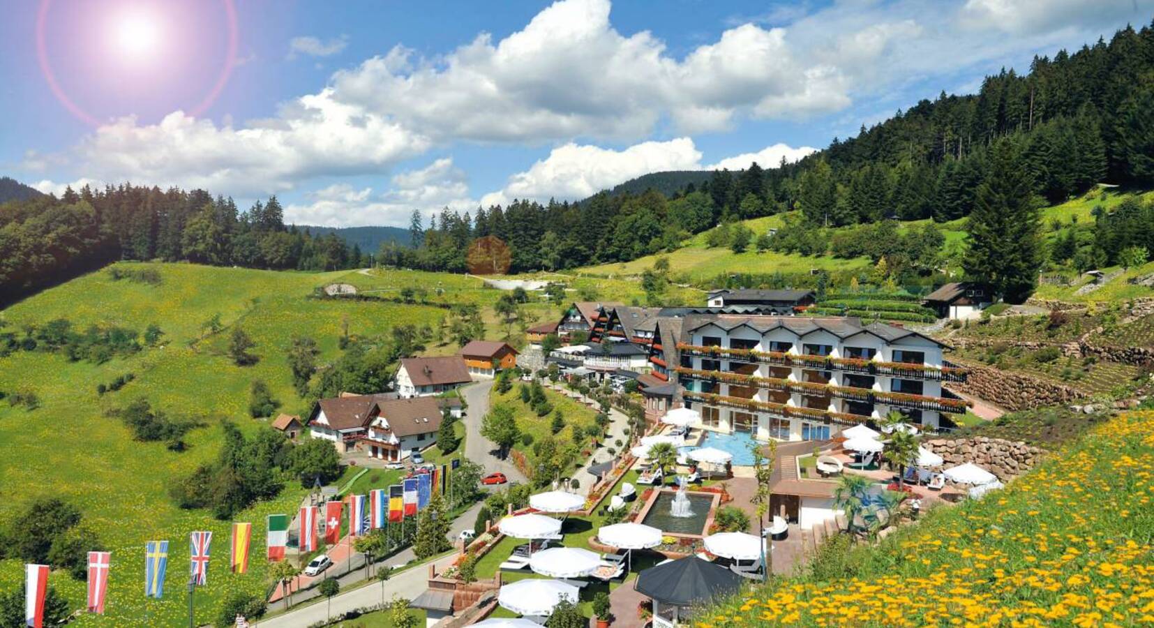 Aerial view of hotel