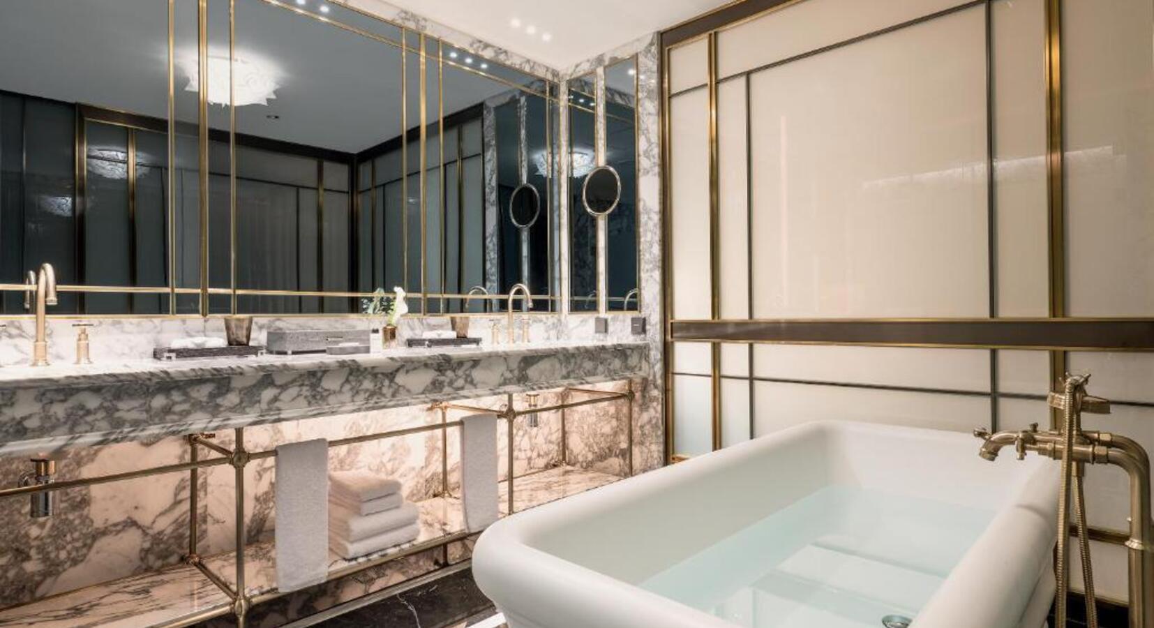 Marble Bathroom with Tub