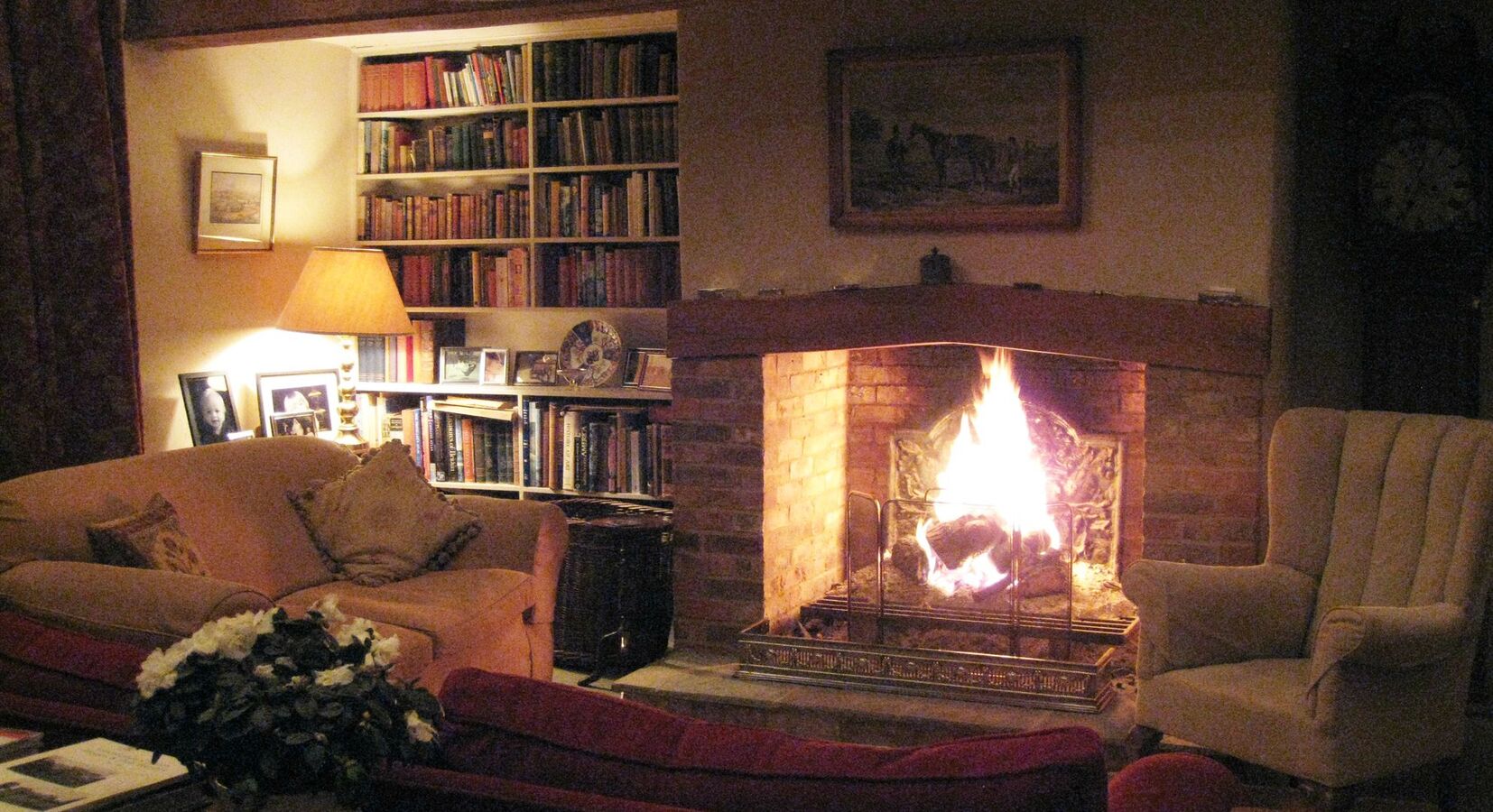 Fireplace.