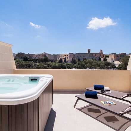 Private terrace with hot tub