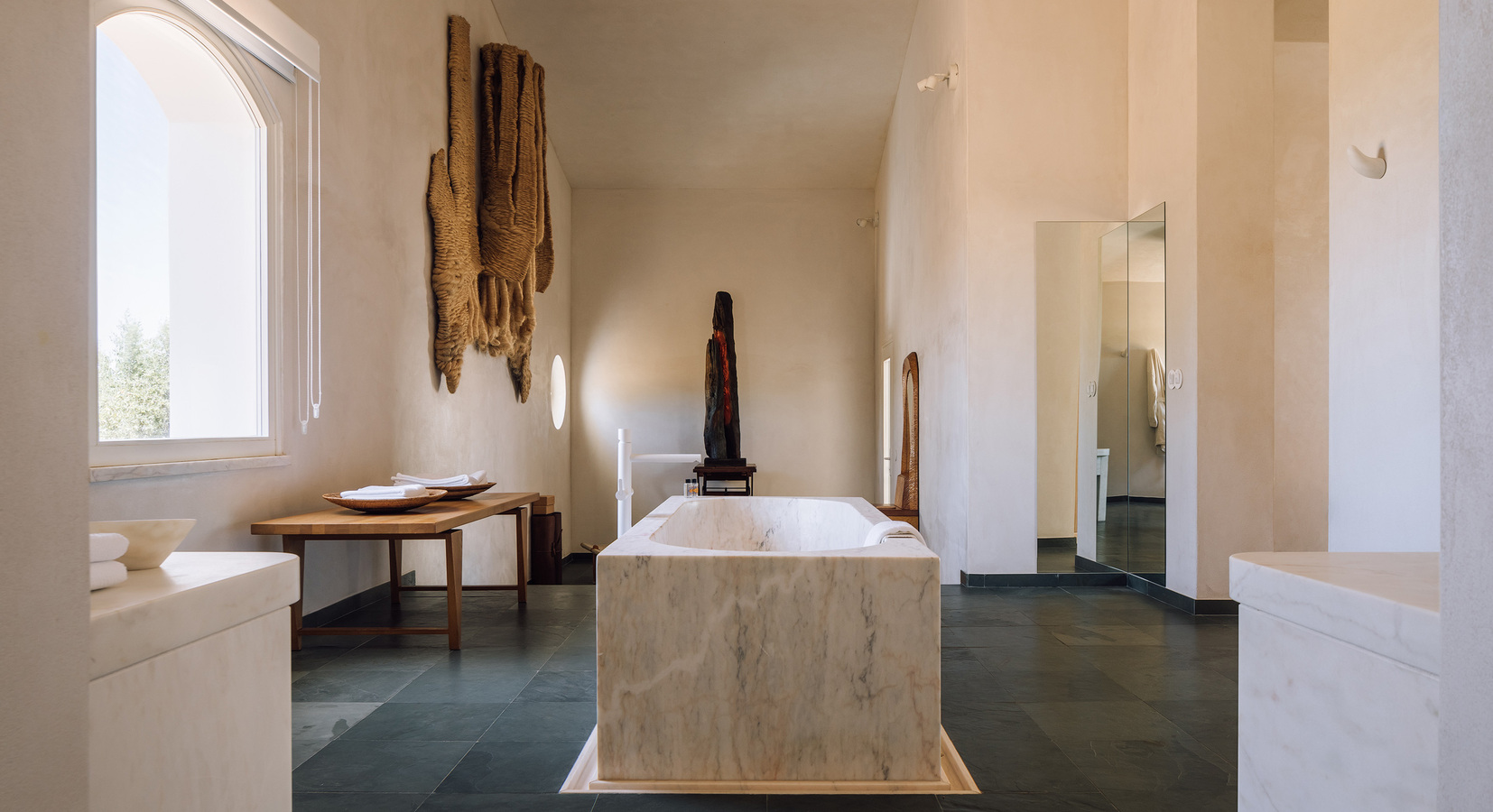 Pink Marble Carved Bathroom 