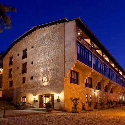 Hotel exterior by night