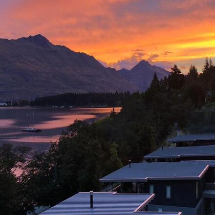 Spectacular Views of the Remarkables Mountain Ranges from Rooms, Suites and Villas