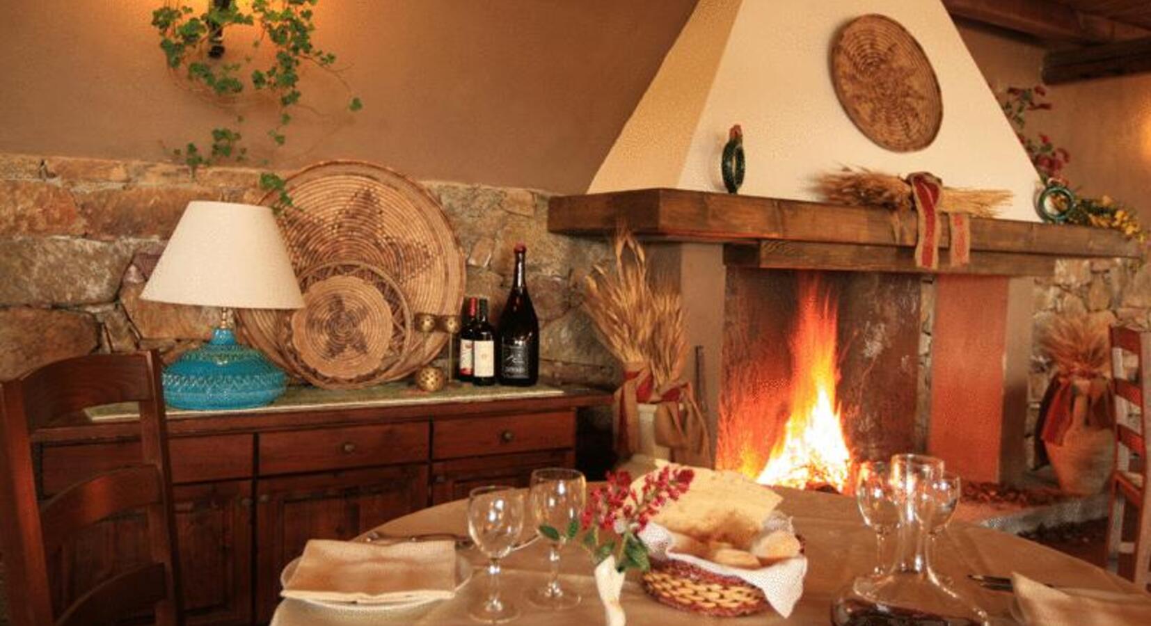 Restaurant with fireplace