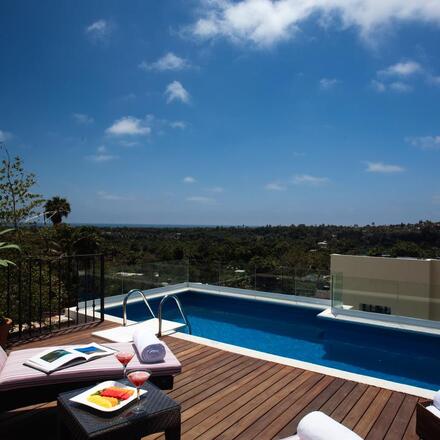 Hotel roof terrace pool