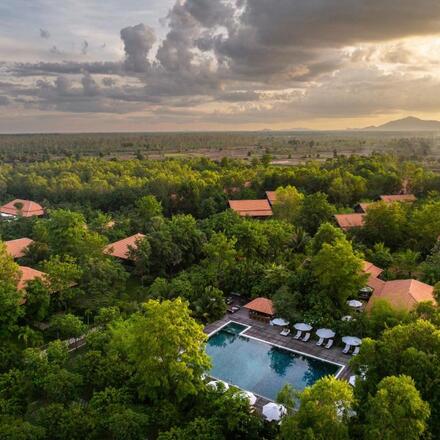 Farmhouse Resort Seen from the Air