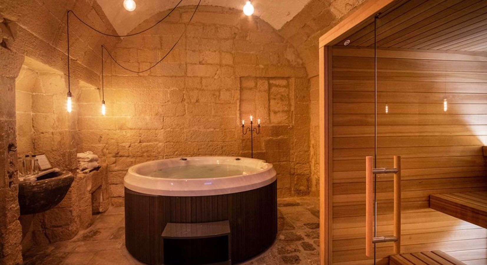 Spa with hot tub and sauna