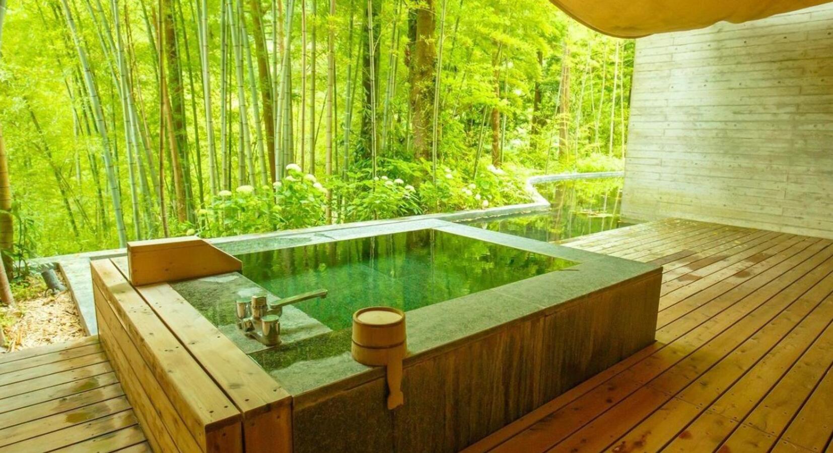 Terrace with private onsen