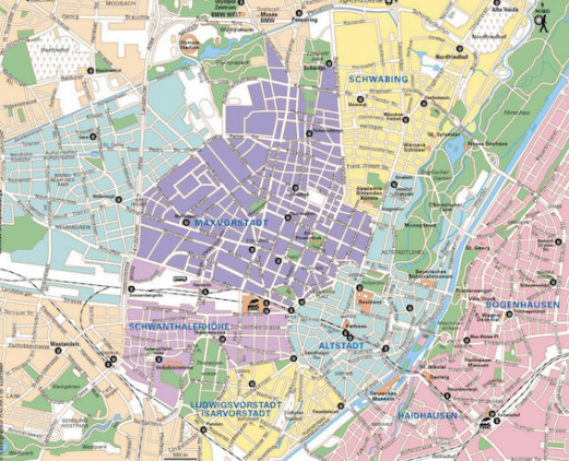 Neighbourhood map of Munich