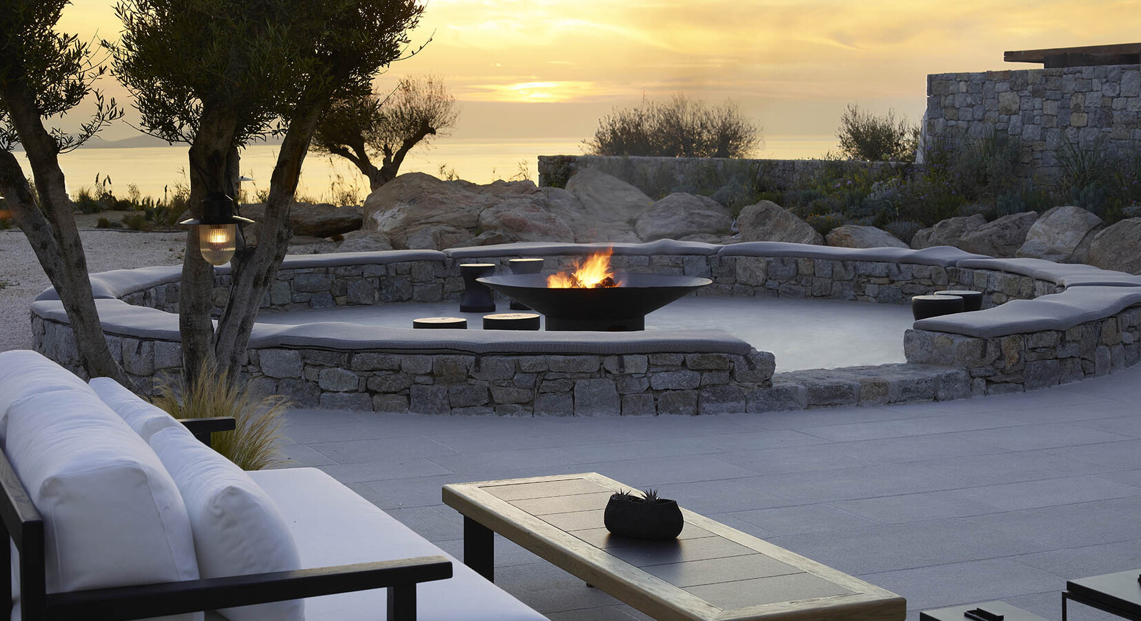 Firepit at sunset