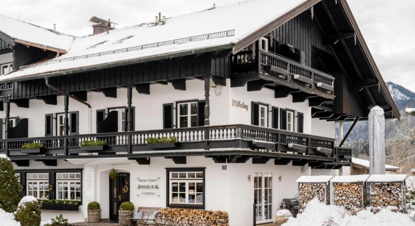 Snow-Covered Chalet Exterior