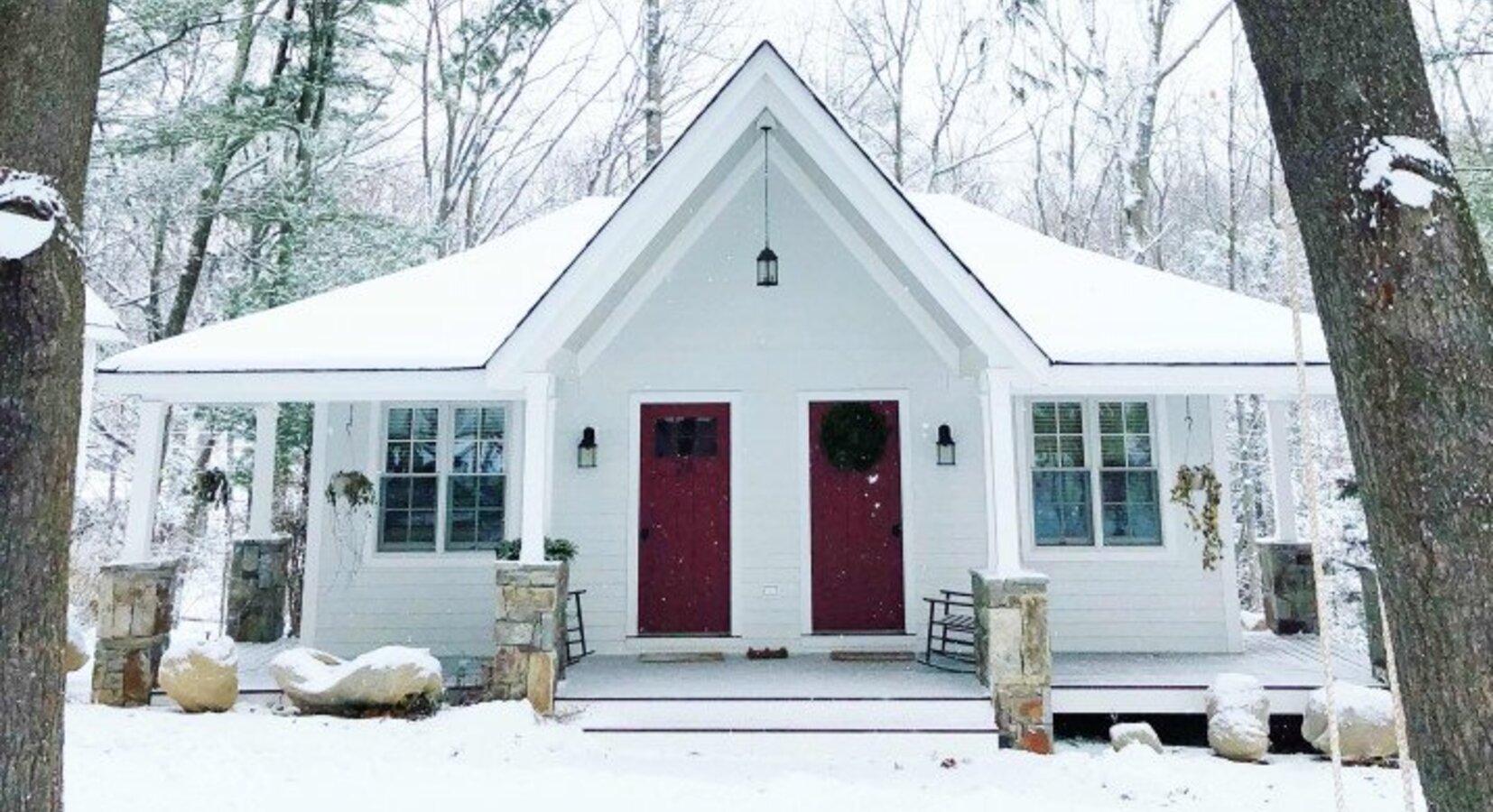 Sleepy pine cottage exterior