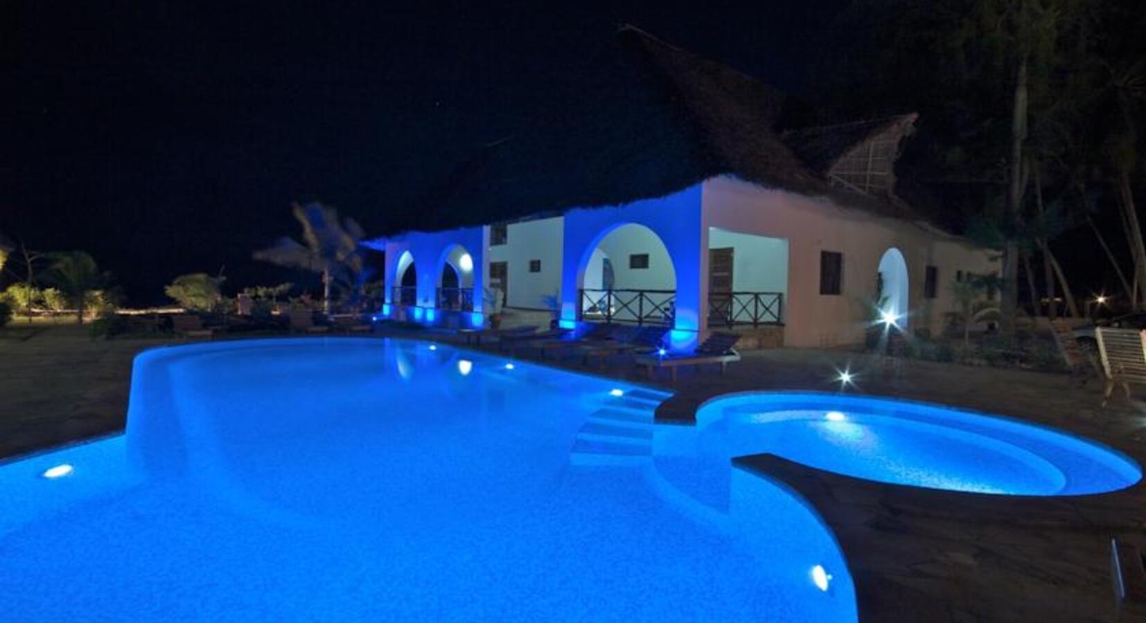 The pool at night