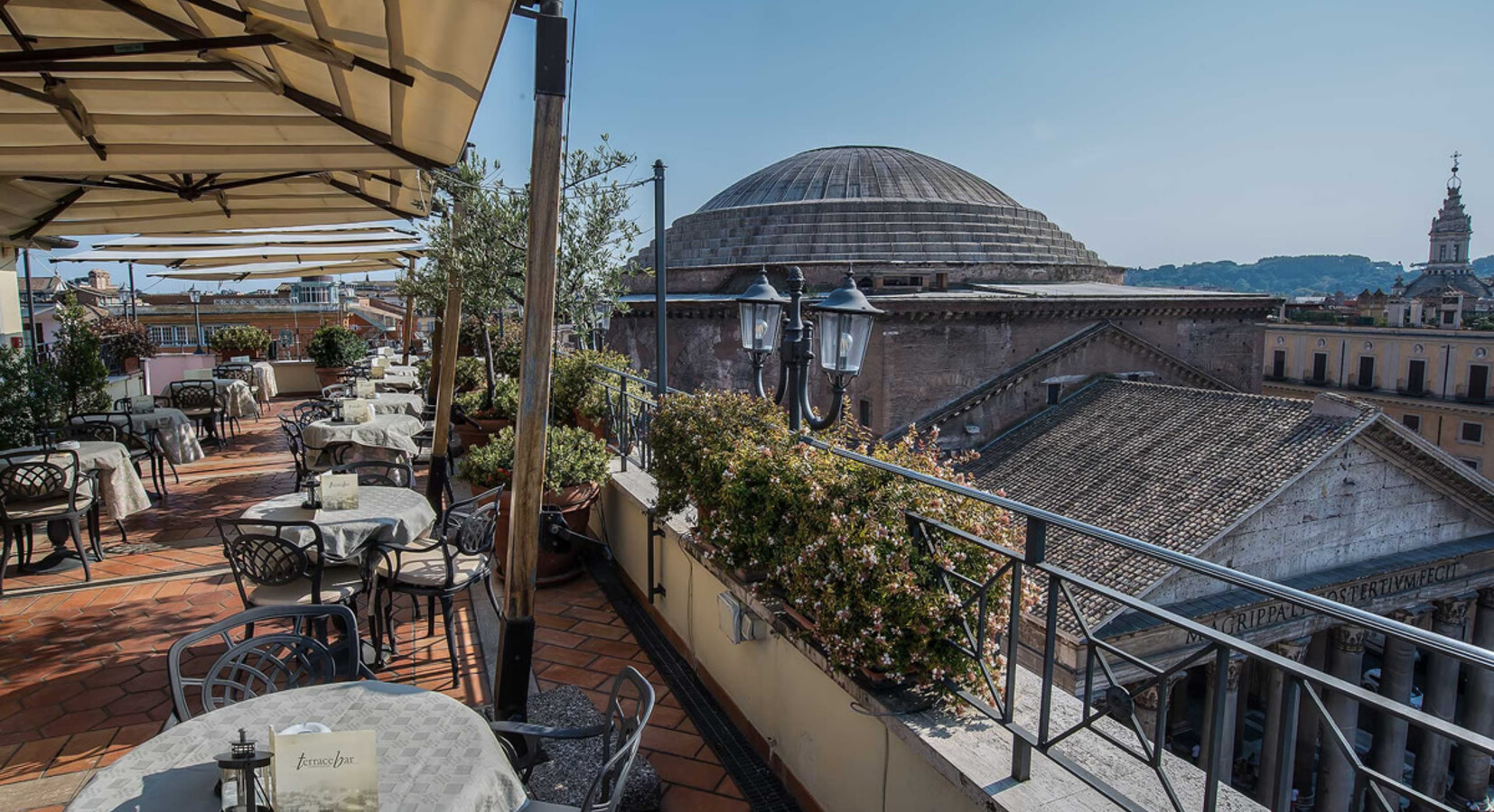 Roof terrace and view