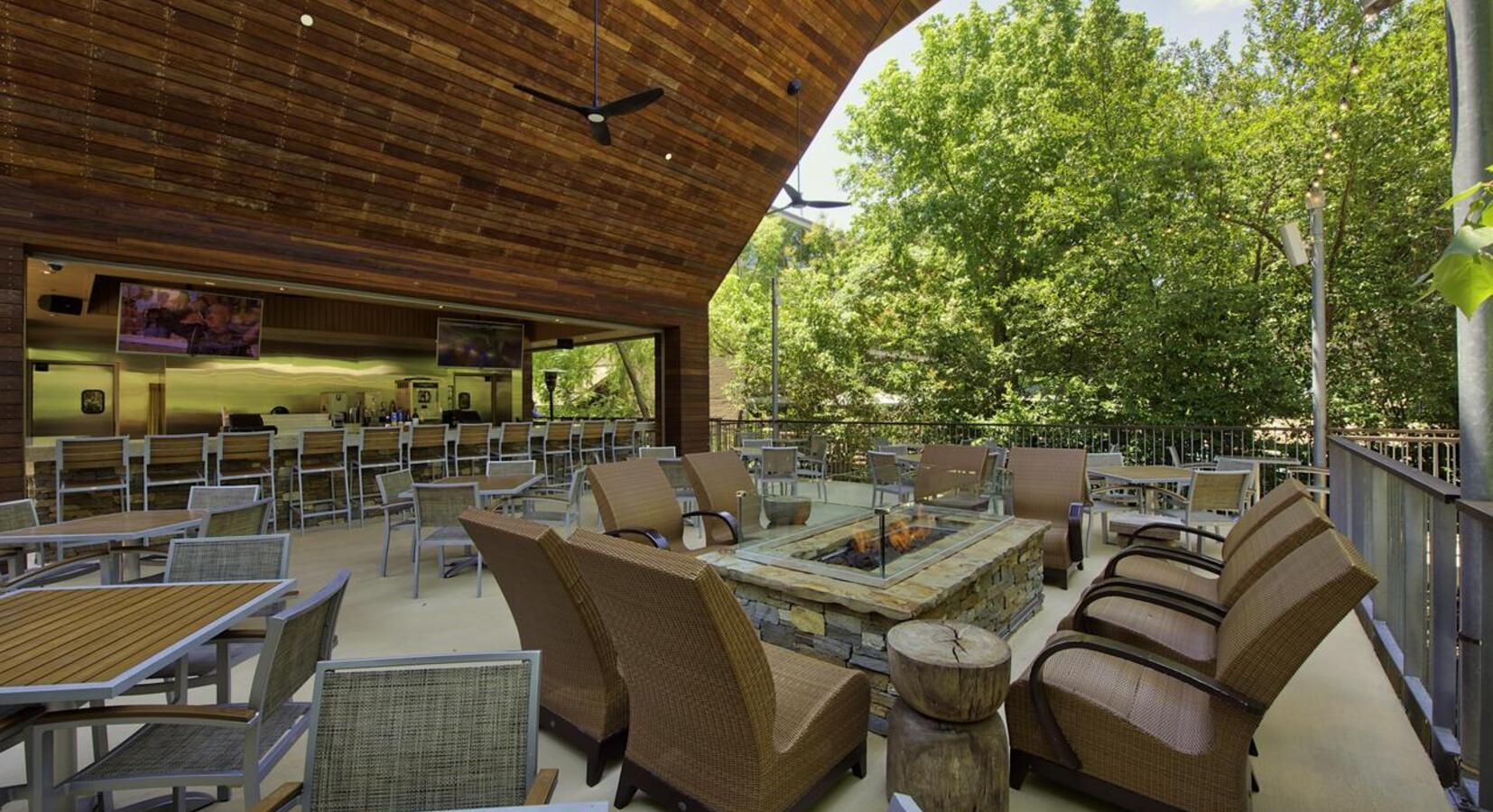 Terraced dining area