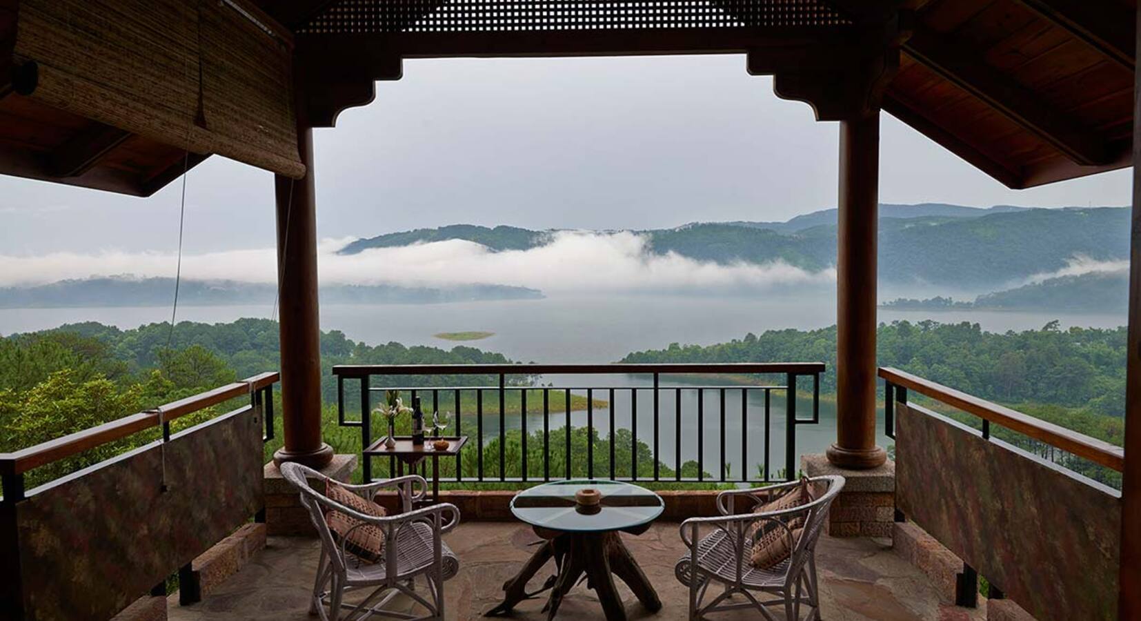 Balcony with lake view