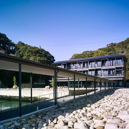 View of the hotel from the beach