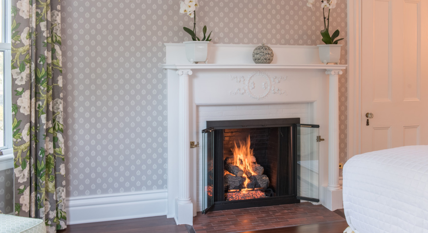 Guest Room with fireplace