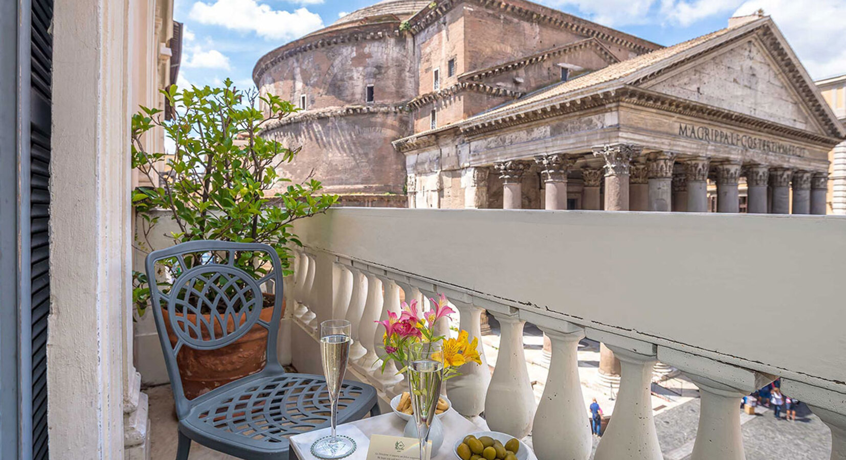 Private balcony and view