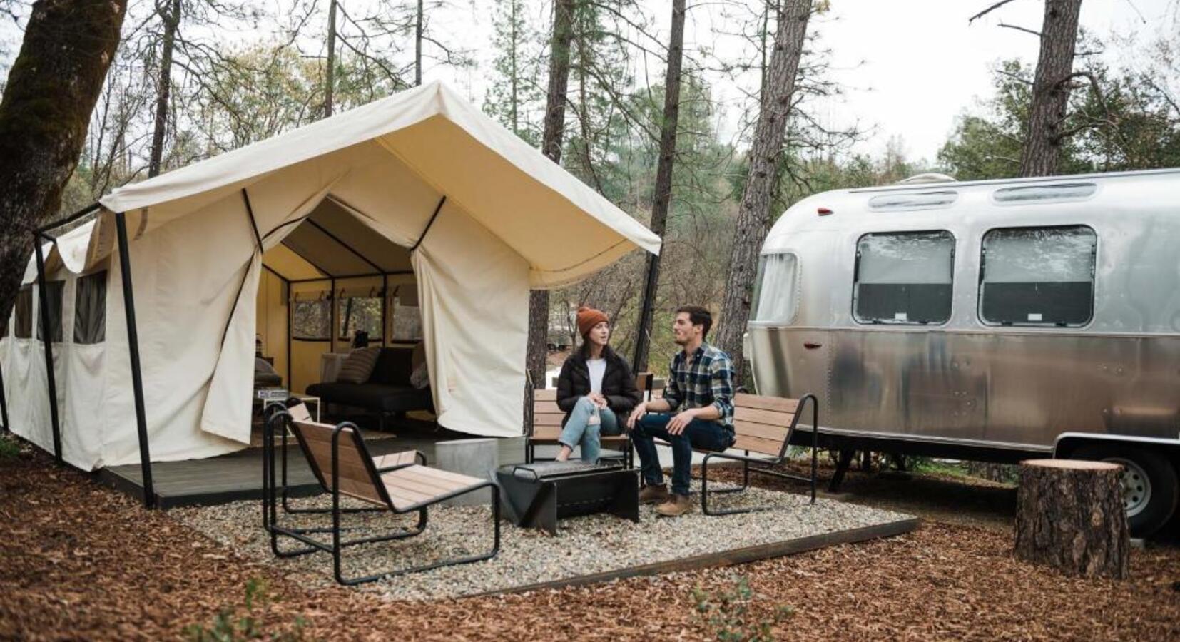 Airstream and Glamping Tent