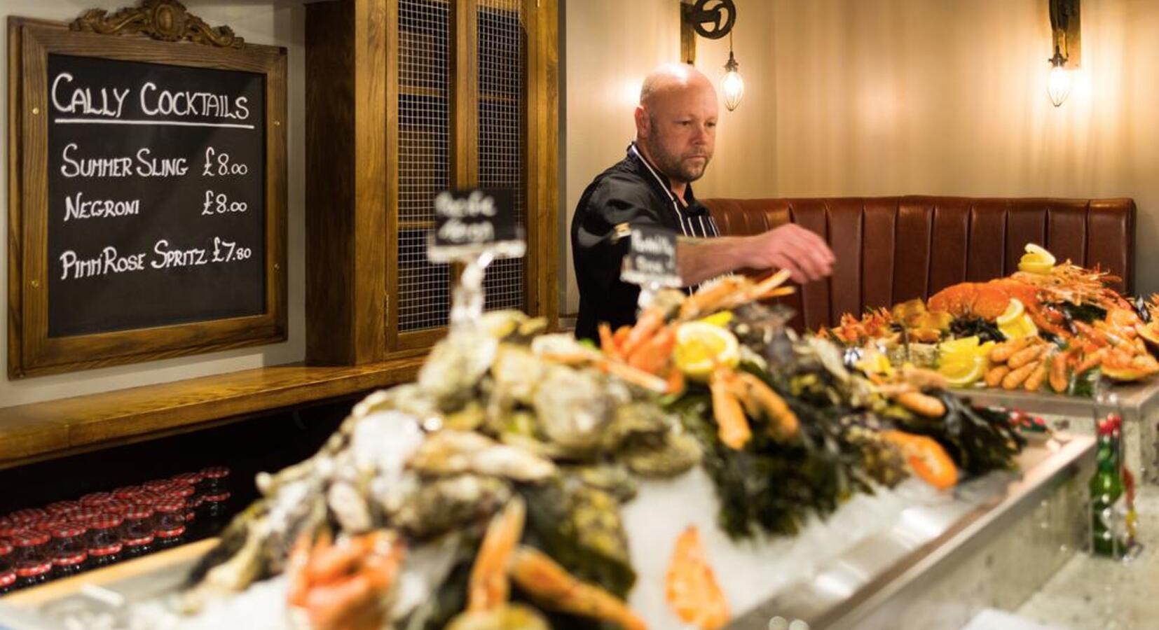 Locally sourced seafood from Cally oyster bar