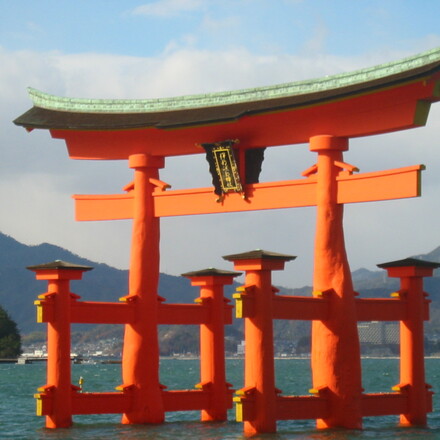 The Torii Gate on approach to the island