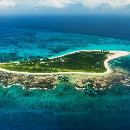 Aerial view of island