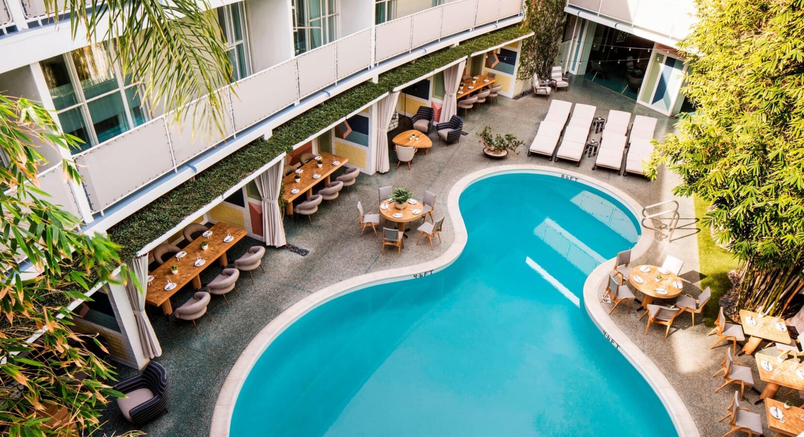 Pool and Terrace Aerial View