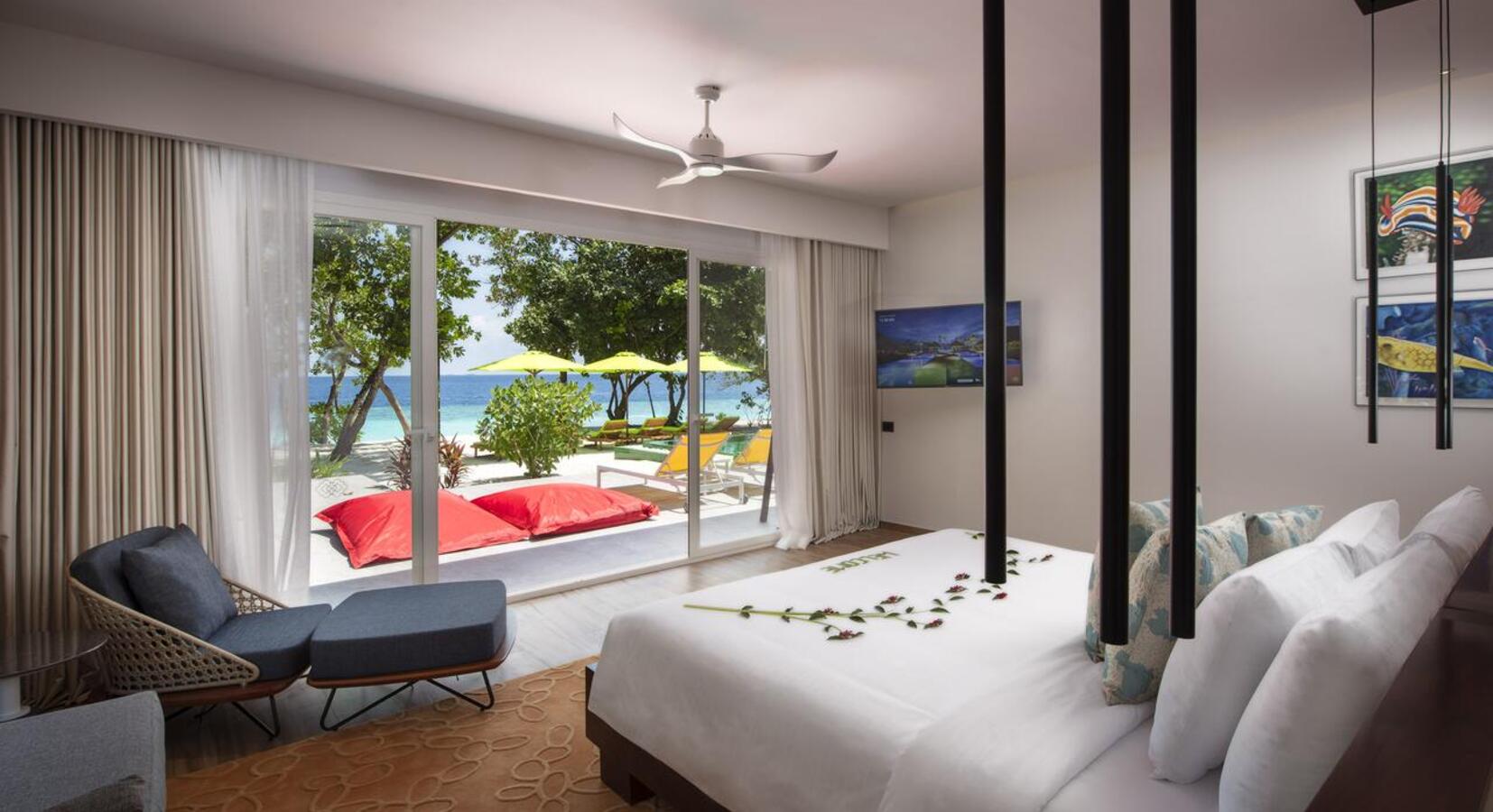 Beach villa bedroom