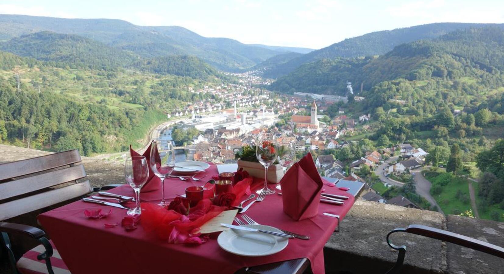 Outdoor dining and view