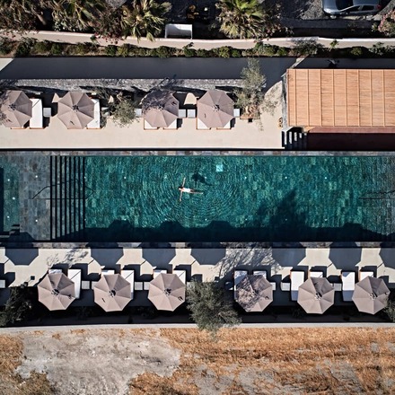 Aerial view of hotel pool