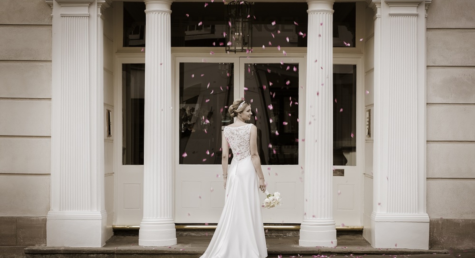 Bride outside The Angel