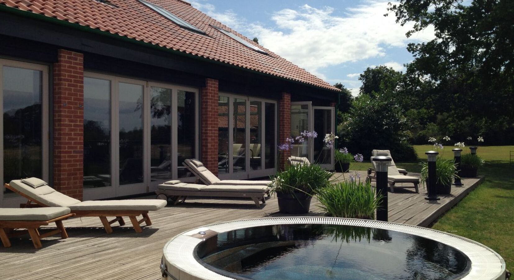 The Spa decking and loungers